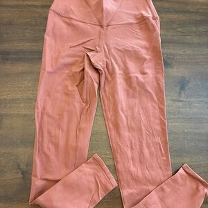 Alo Leggings Women’s Small Full Length High Waisted Orange Pink